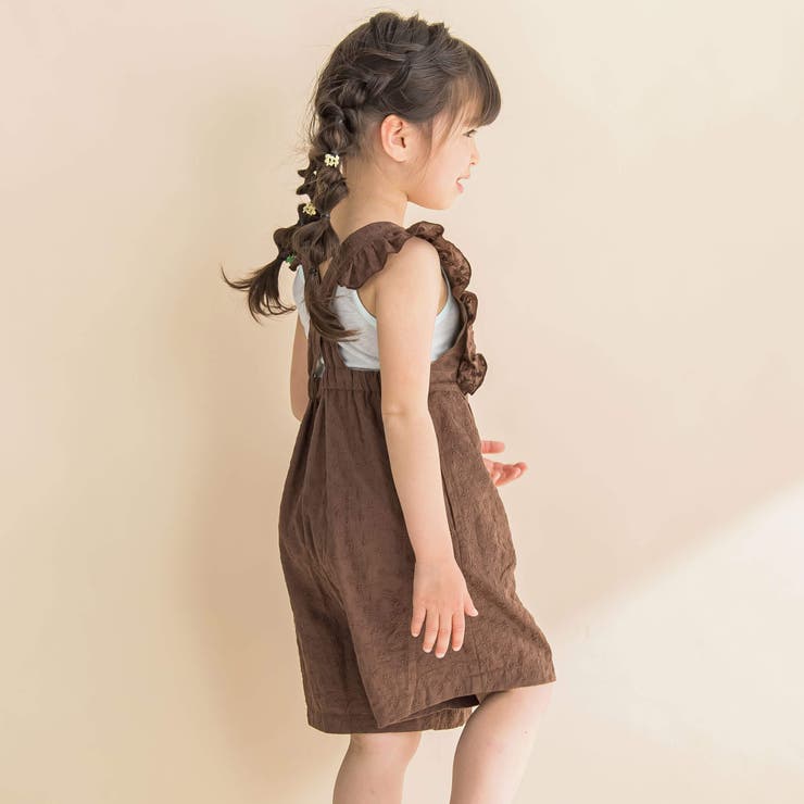 コットンレース肩フリルサロペット(90~130cm)[品番：BEBK0008901]｜Noeil aime  BeBe（ノイユエームベベ）のキッズファッション通販｜SHOPLIST（ショップリスト）