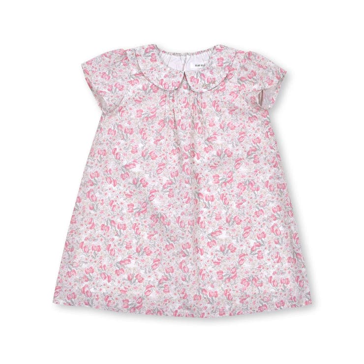 チューリップ様•*¨*•.¸♬︎ チューリップ花柄丸襟半袖ワンピース(80~130cm)[品番