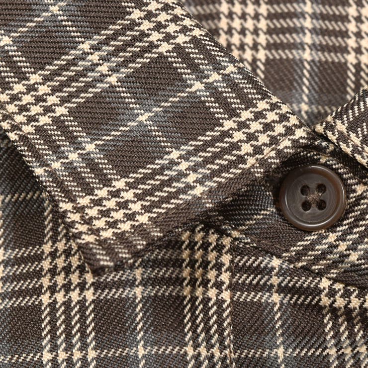 お揃い】千鳥格子タータンチェック柄シャツワンピース(90~130cm)[品番