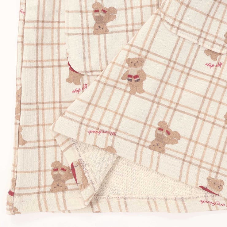 【お揃い】アニマルクマさん総柄クマ耳フード付きワンピース(80~130cm) | SLAP SLIP | 詳細画像12 