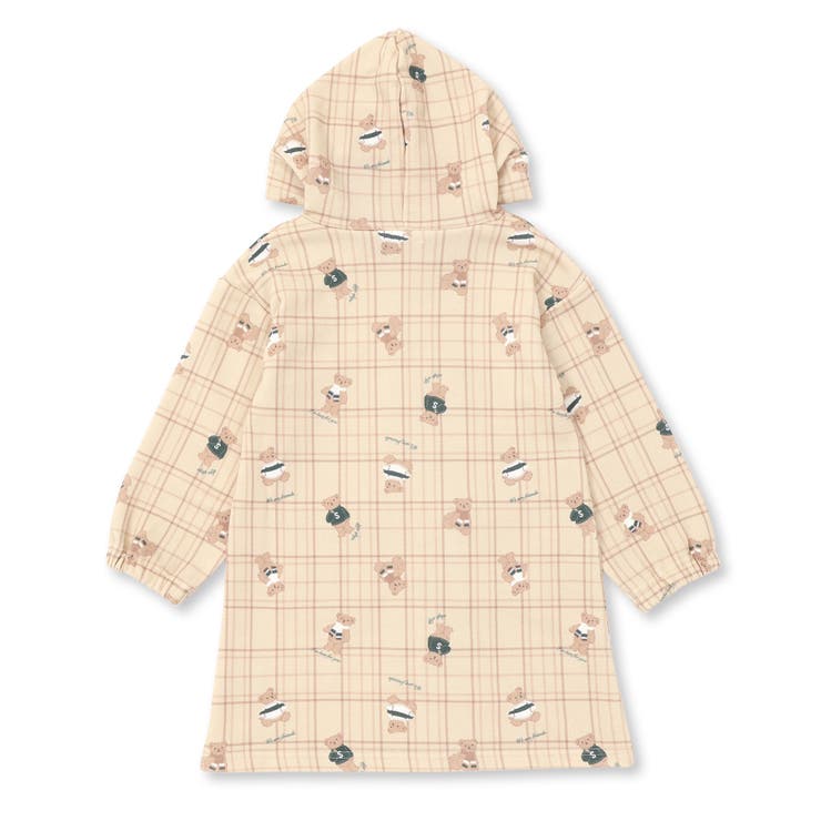 【お揃い】アニマルクマさん総柄クマ耳フード付きワンピース(80~130cm) | SLAP SLIP | 詳細画像14 