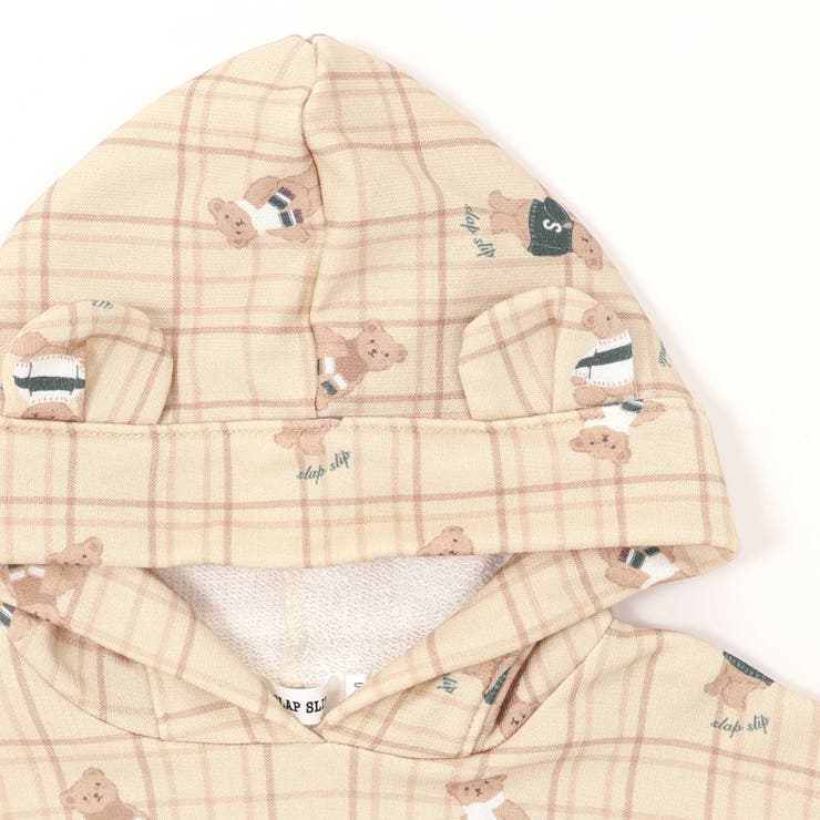 【お揃い】アニマルクマさん総柄クマ耳フード付きワンピース(80~130cm) | SLAP SLIP | 詳細画像16 