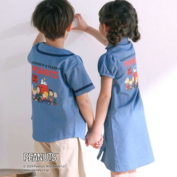 【PEANUTS×SLAP SLIP】75周年プリントシャツワンピース(80~1… | SLAP SLIP | 詳細画像8 