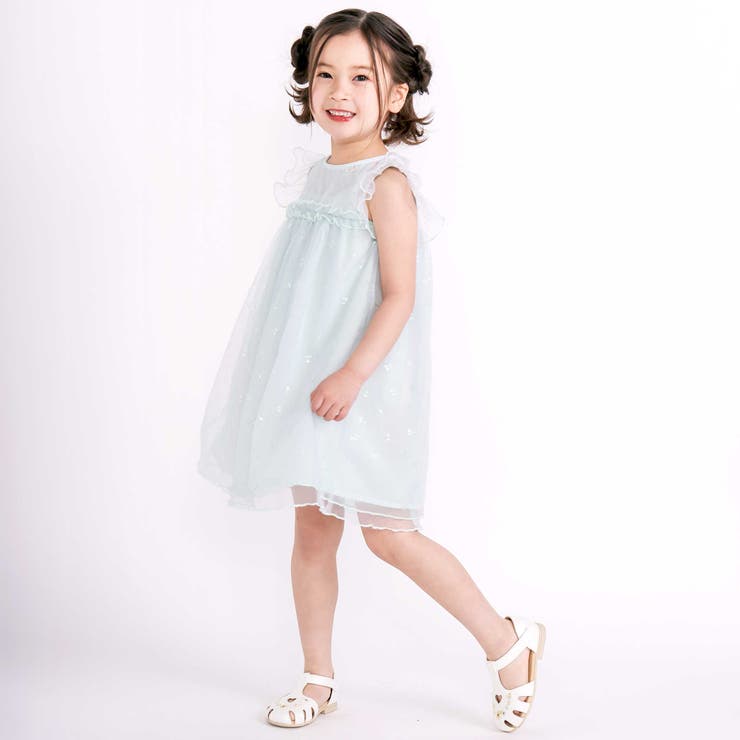 【お揃い】チェリーオーロラ箔プリントチュールワンピース(80~130cm) | SLAP SLIP | 詳細画像3 