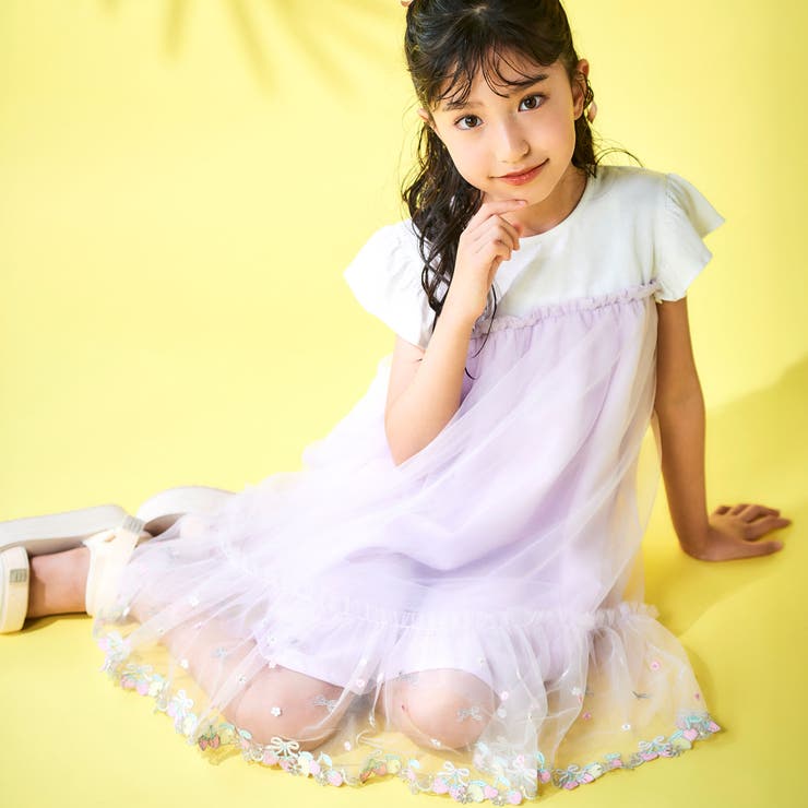 裾フルーツ刺しゅうチュールワンピース(80~130cm) | SLAP SLIP | 詳細画像7 