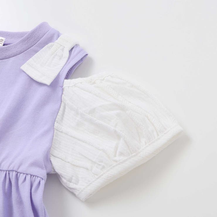 ストライプチェック袖リボンオフショルワンピース(90~130cm) | SLAP SLIP | 詳細画像13 