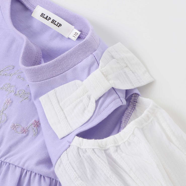 ストライプチェック袖リボンオフショルワンピース(90~130cm) | SLAP SLIP | 詳細画像14 