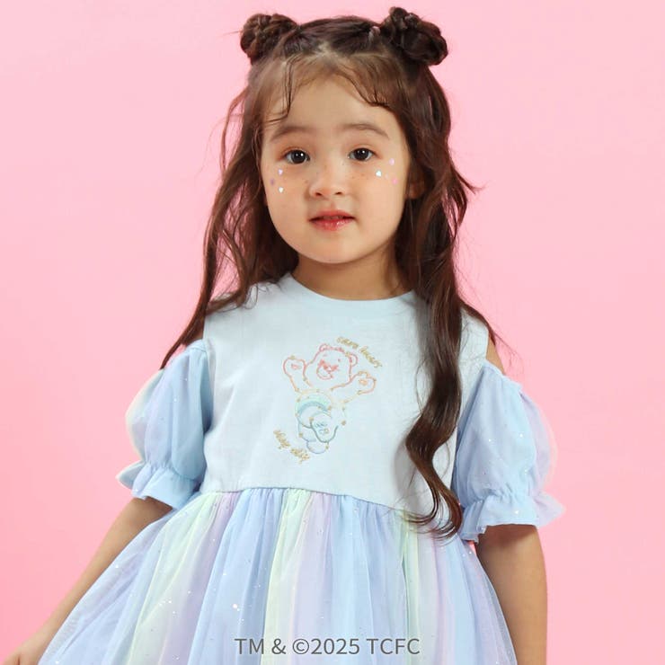 【ケアベア×SLAP SLIP】キラキラプリント肩あきチュールワンピース(100… | SLAP SLIP | 詳細画像4 