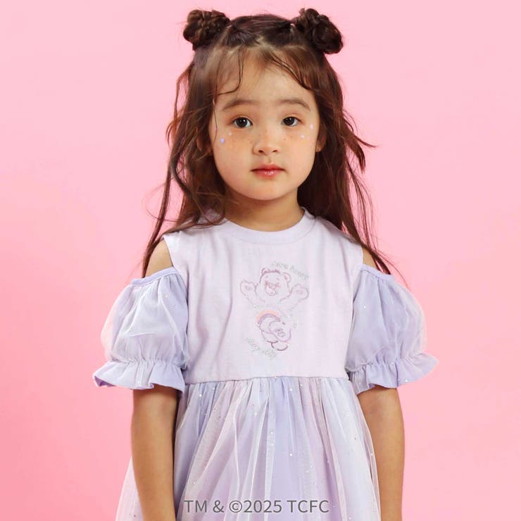 【ケアベア×SLAP SLIP】キラキラプリント肩あきチュールワンピース(100… | SLAP SLIP | 詳細画像5 