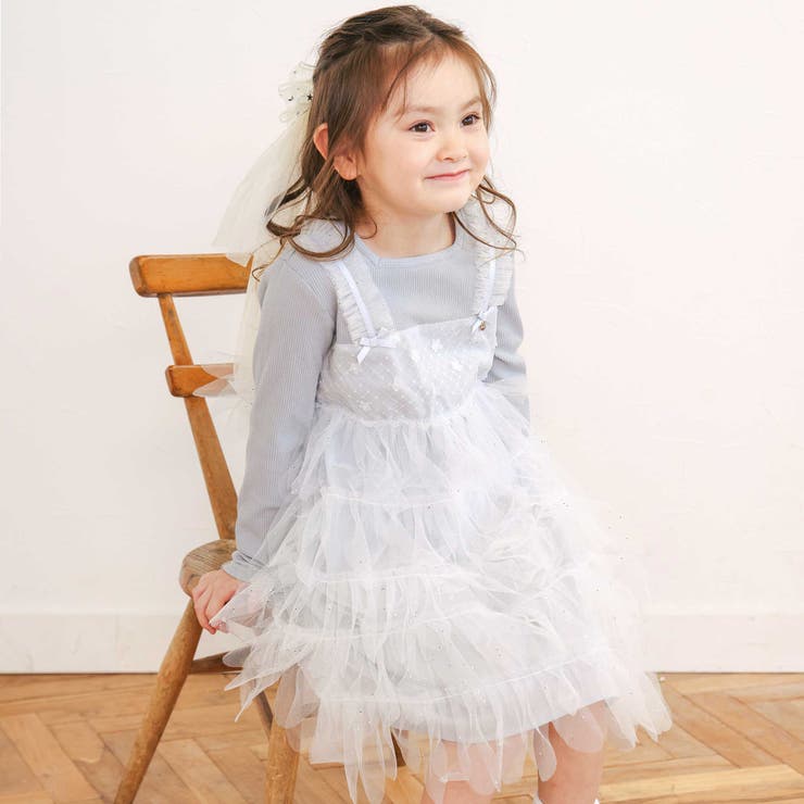 【お揃い】スカラップチュールスカートドッキングワンピース(80~130cm) | SLAP SLIP | 詳細画像1 