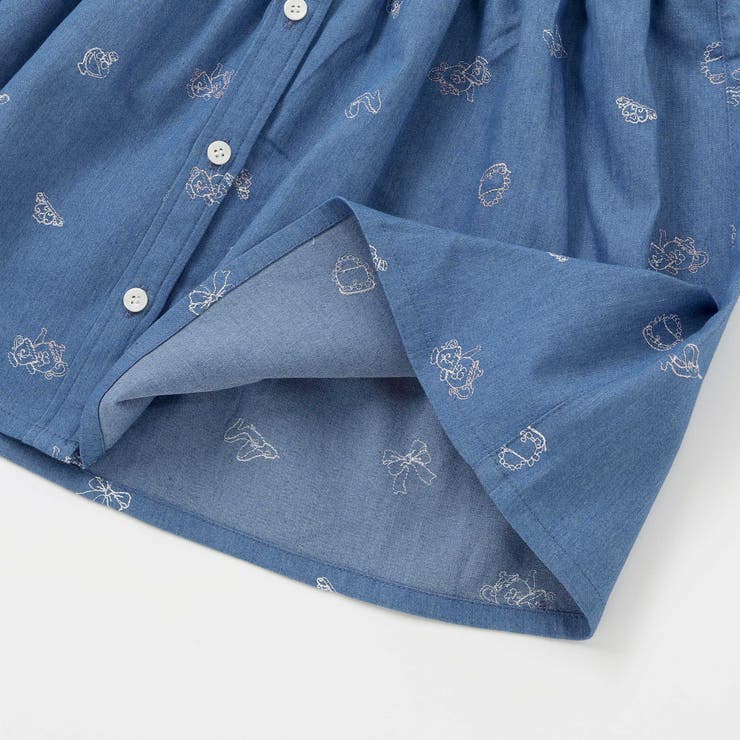 刺しゅう総柄襟付きデニムワンピース(80~130cm) | SLAP SLIP | 詳細画像12 