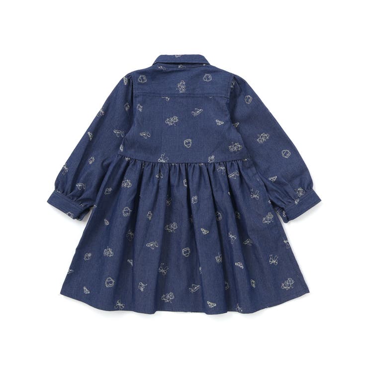 刺しゅう総柄襟付きデニムワンピース(80~130cm) | SLAP SLIP | 詳細画像5 