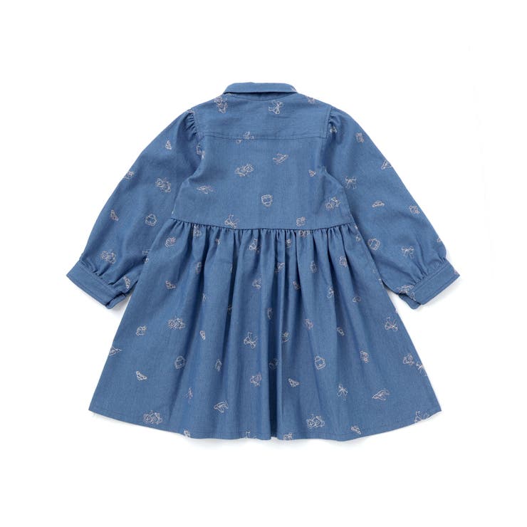 刺しゅう総柄襟付きデニムワンピース(80~130cm) | SLAP SLIP | 詳細画像7 