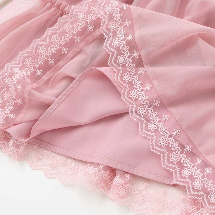 イチゴ刺しゅうフワフワチュールティアードドッキングワンピース | SLAP SLIP | 詳細画像12 