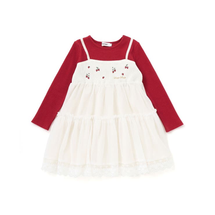 イチゴ刺しゅうフワフワチュールティアードドッキングワンピース | SLAP SLIP | 詳細画像15 