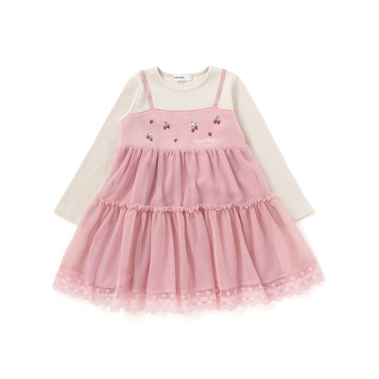 イチゴ刺しゅうフワフワチュールティアードドッキングワンピース | SLAP SLIP | 詳細画像5 