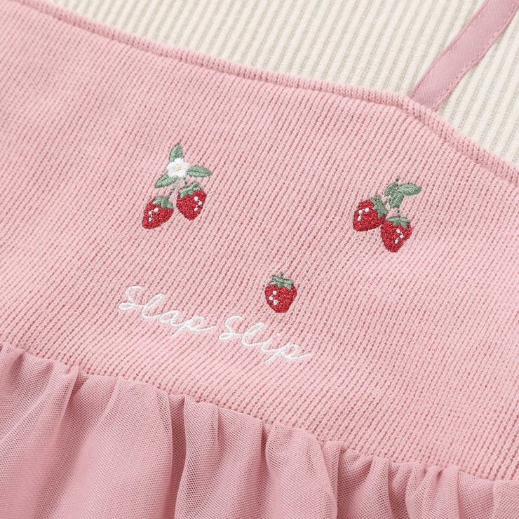 イチゴ刺しゅうフワフワチュールティアードドッキングワンピース | SLAP SLIP | 詳細画像9 