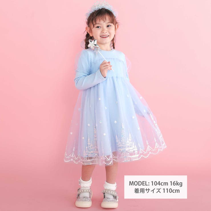 フワフワお城刺しゅうチュールドッキングワンピース(80~130cm) | SLAP SLIP | 詳細画像2 