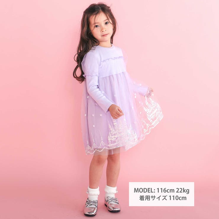 フワフワお城刺しゅうチュールドッキングワンピース(80~130cm) | SLAP SLIP | 詳細画像3 