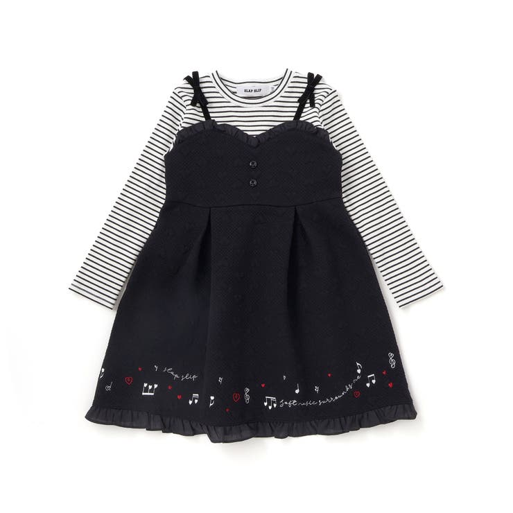 ハート音符刺しゅうポコポコキルトドッキングワンピース(80~130cm) | SLAP SLIP | 詳細画像4 