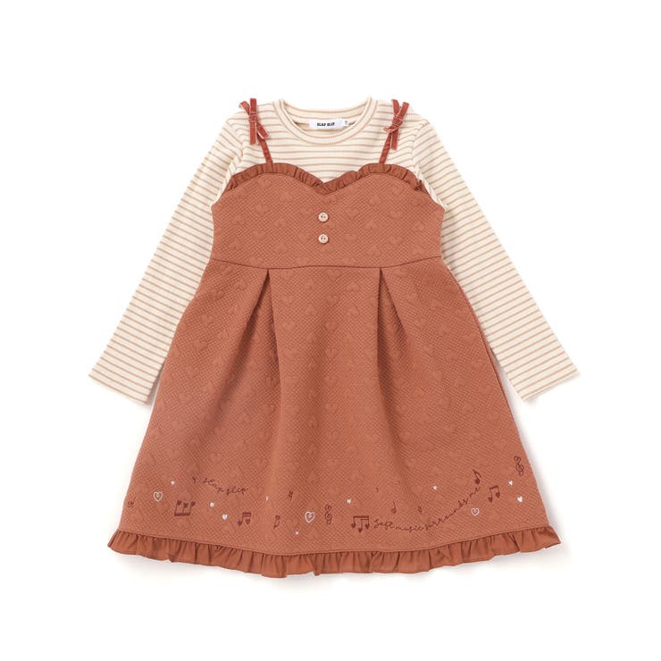 ハート音符刺しゅうポコポコキルトドッキングワンピース(80~130cm) | SLAP SLIP | 詳細画像7 