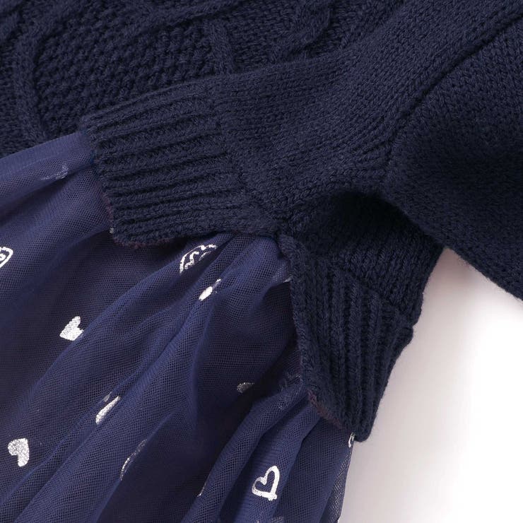 ニット×チュールハートたっぷり切替ワンピース(80~130cm) | SLAP SLIP | 詳細画像13 