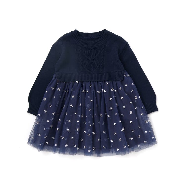 ニット×チュールハートたっぷり切替ワンピース(80~130cm) | SLAP SLIP | 詳細画像8 