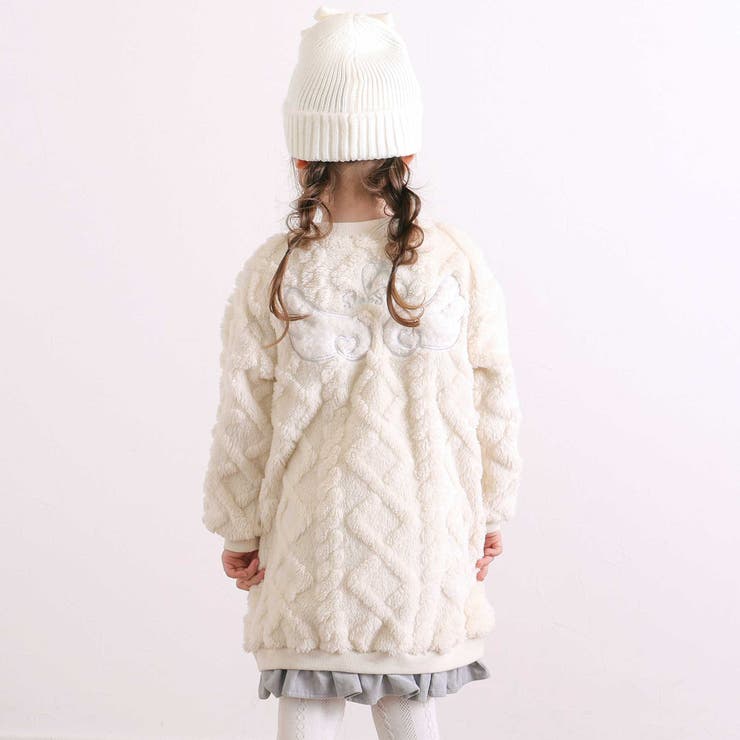 【お揃い】天使の羽もこもこケーブルボアワンピース(80~130cm) | SLAP SLIP | 詳細画像4 