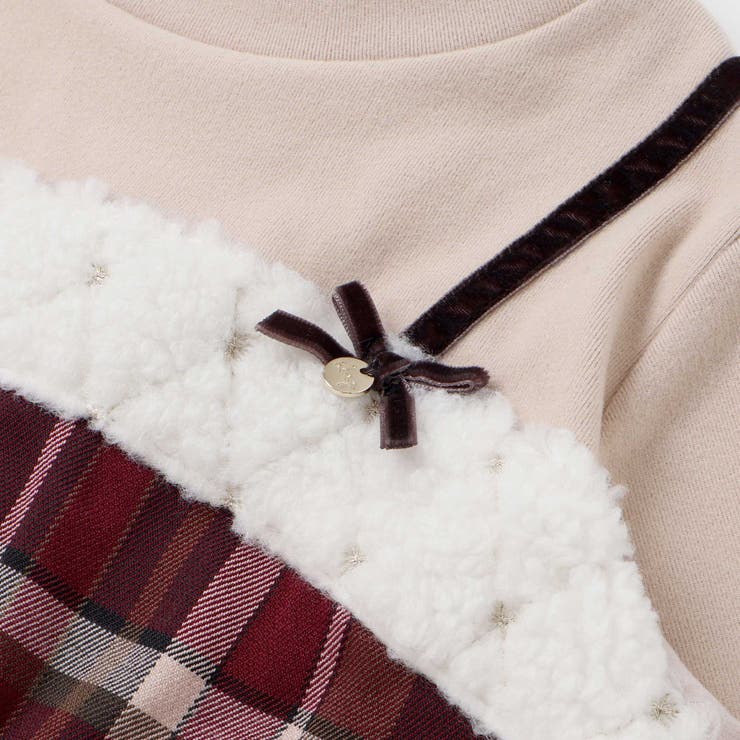 【お揃い】キラキラ刺しゅうボアドッキングワンピース(80~130cm) | SLAP SLIP | 詳細画像12 