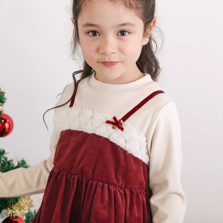 【お揃い】キラキラ刺しゅうボアドッキングワンピース(80~130cm) | SLAP SLIP | 詳細画像4 