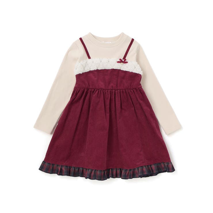 【お揃い】キラキラ刺しゅうボアドッキングワンピース(80~130cm) | SLAP SLIP | 詳細画像5 