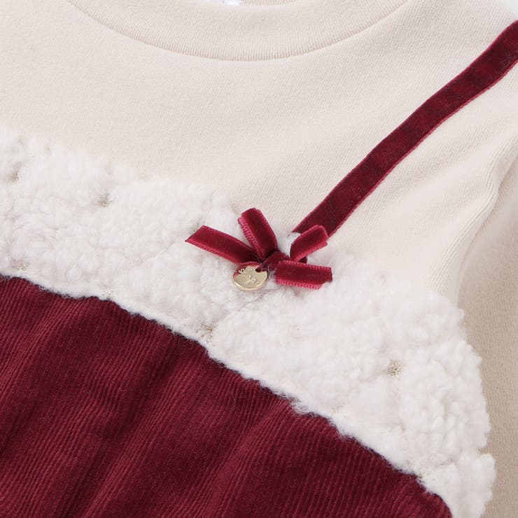 【お揃い】キラキラ刺しゅうボアドッキングワンピース(80~130cm) | SLAP SLIP | 詳細画像7 