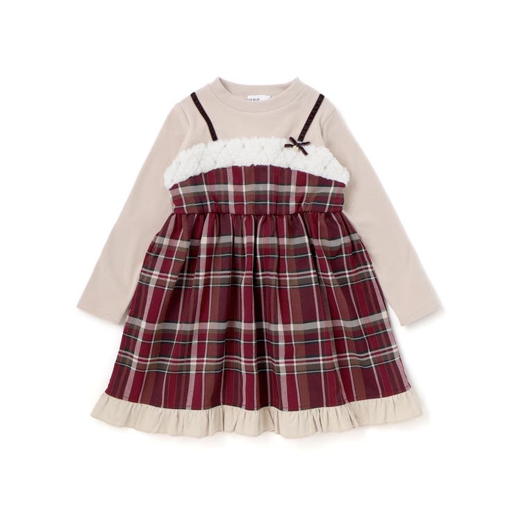 【お揃い】キラキラ刺しゅうボアドッキングワンピース(80~130cm) | SLAP SLIP | 詳細画像9 