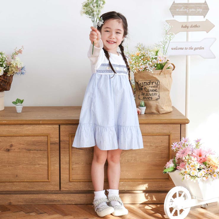 花柄キラッとストライプドッキングワンピース(80~130cm) | SLAP SLIP | 詳細画像3 