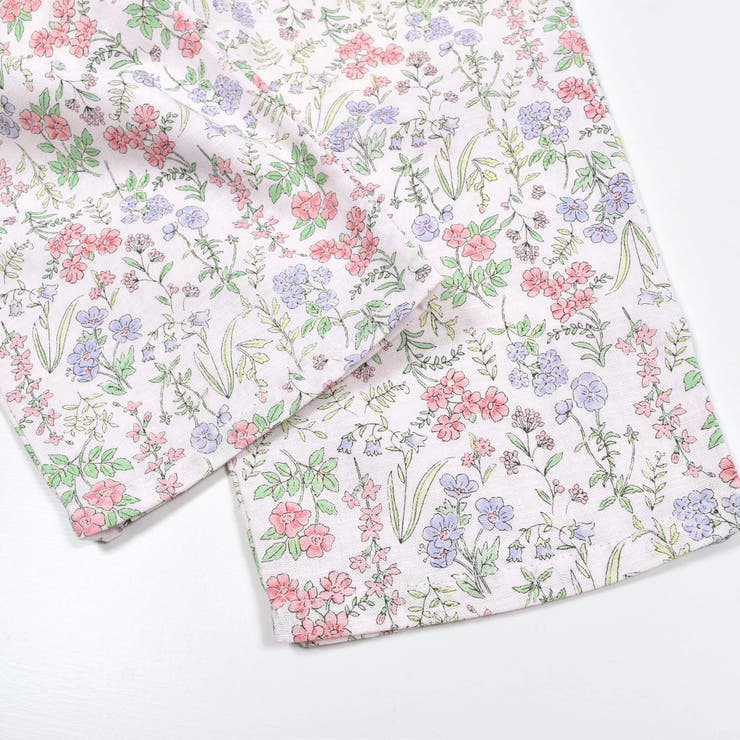 綿麻裾フリル花柄プリントセットアップ(80~130cm) 通販