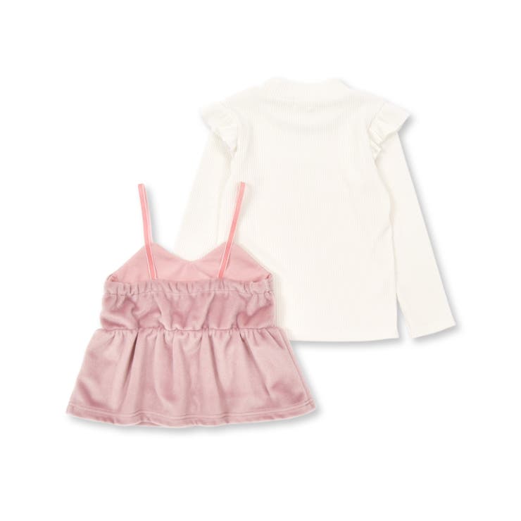 ラメ花キルトファーキャミソール+キラキラネックレス風プリント肩フリルトップス(8… | SLAP SLIP | 詳細画像10 