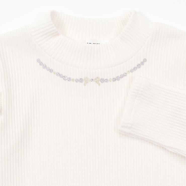 ラメ花キルトファーキャミソール+キラキラネックレス風プリント肩フリルトップス(8… | SLAP SLIP | 詳細画像12 