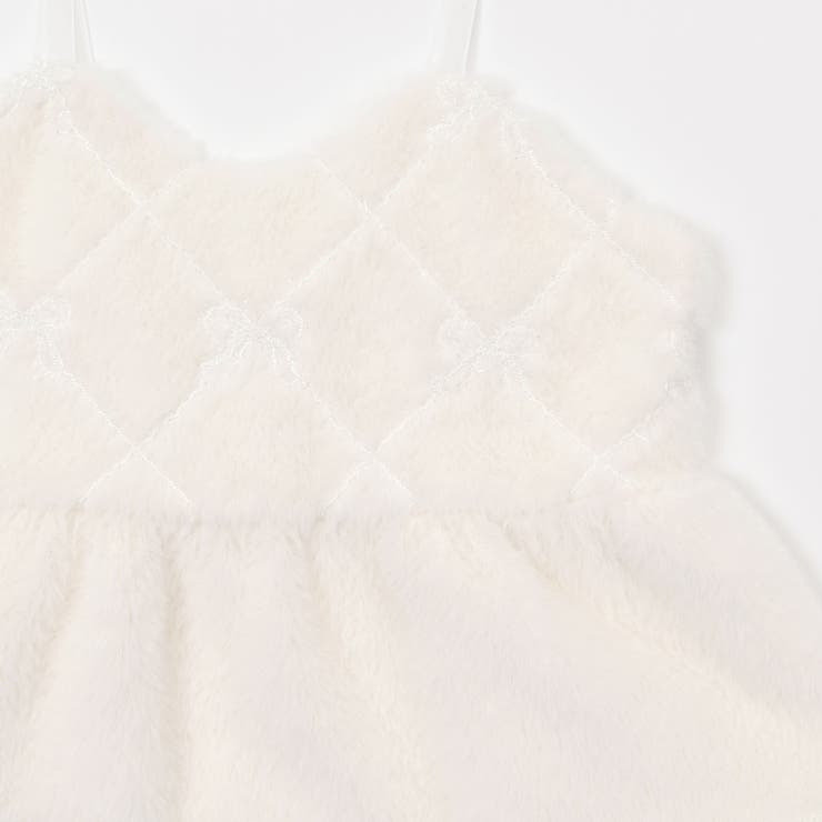 ラメ花キルトファーキャミソール+キラキラネックレス風プリント肩フリルトップス(8… | SLAP SLIP | 詳細画像23 