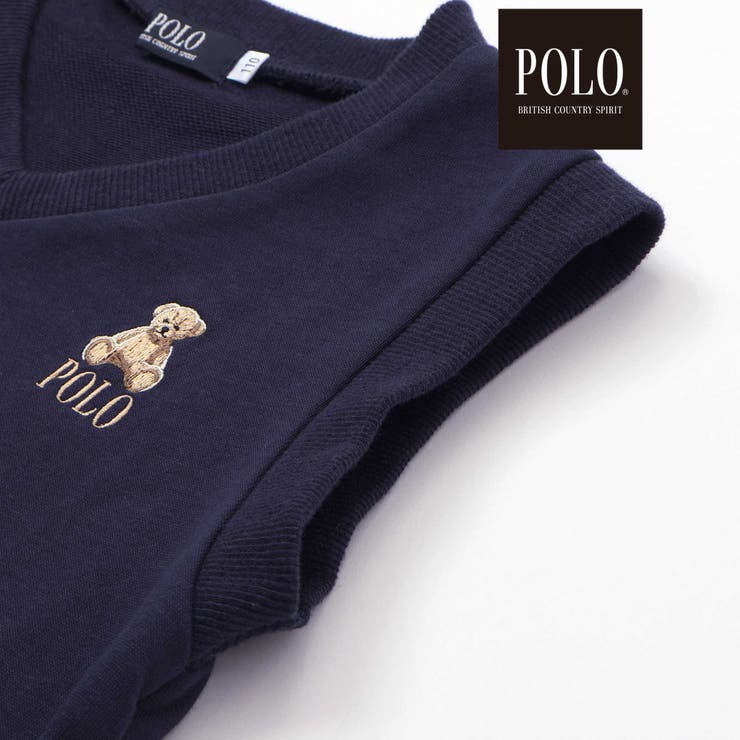 POLO総柄プリントTシャツ+クマさん刺しゅうベスト2点セット | SLAP SLIP | 詳細画像14 