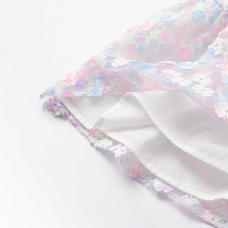 【お揃い】お花レースキャミ+天竺長袖Tシャツ2点セット(80~130cm) | SLAP SLIP | 詳細画像15 