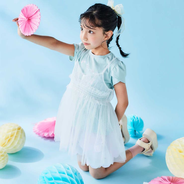 ラメチュールキャミソール+半袖Tシャツ2点セット(80~130cm) | SLAP SLIP | 詳細画像25 