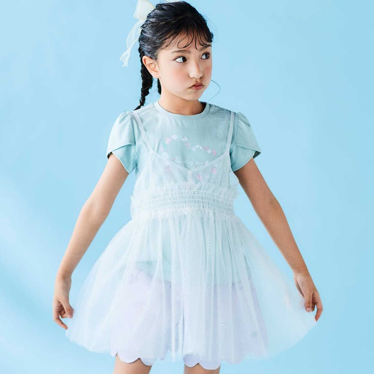 ラメチュールキャミソール+半袖Tシャツ2点セット(80~130cm) | SLAP SLIP | 詳細画像4 