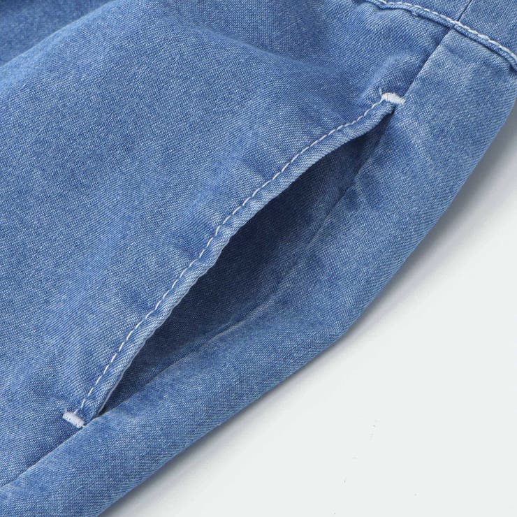 フリル肩ひもビスチェ+サイドプリントデニムパンツ2点セット(80~130cm) | SLAP SLIP | 詳細画像17 