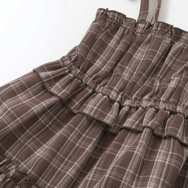 【お揃い】チェックティアードキャミソール+フロントプリント長袖カットソー2点セッ… | SLAP SLIP | 詳細画像15 