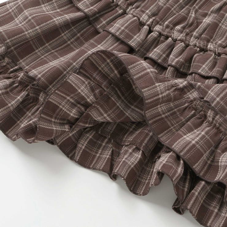 【お揃い】チェックティアードキャミソール+フロントプリント長袖カットソー2点セッ… | SLAP SLIP | 詳細画像16 