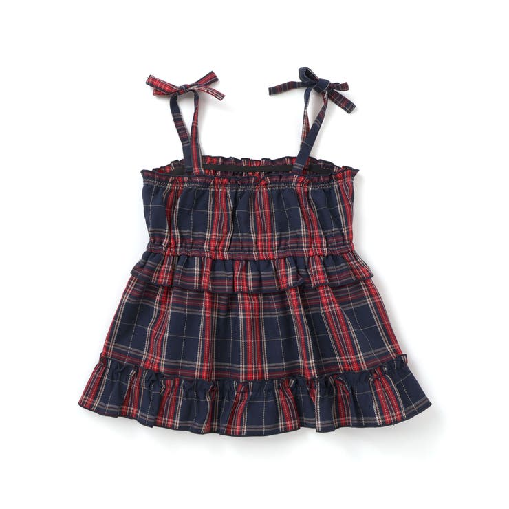 【お揃い】チェックティアードキャミソール+フロントプリント長袖カットソー2点セッ… | SLAP SLIP | 詳細画像6 