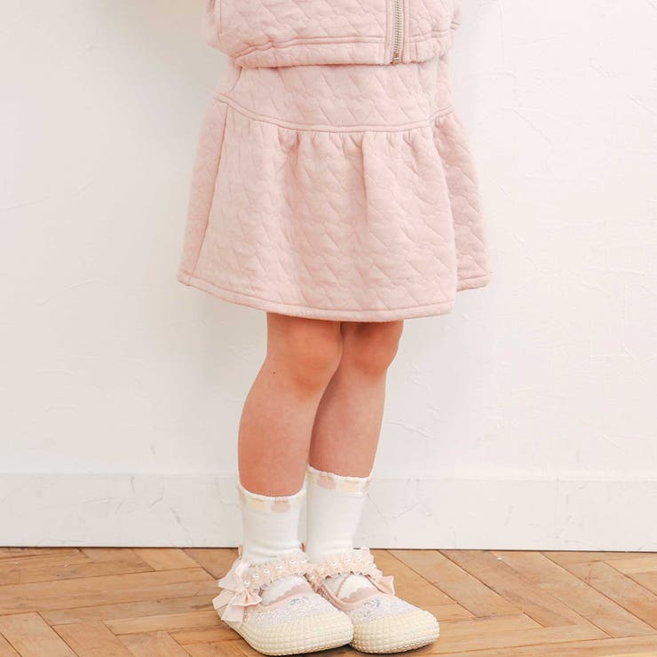 ギュギュっとハート柄キルトジャケット+スカパンセットアップ(90~130cm) | SLAP SLIP | 詳細画像4 