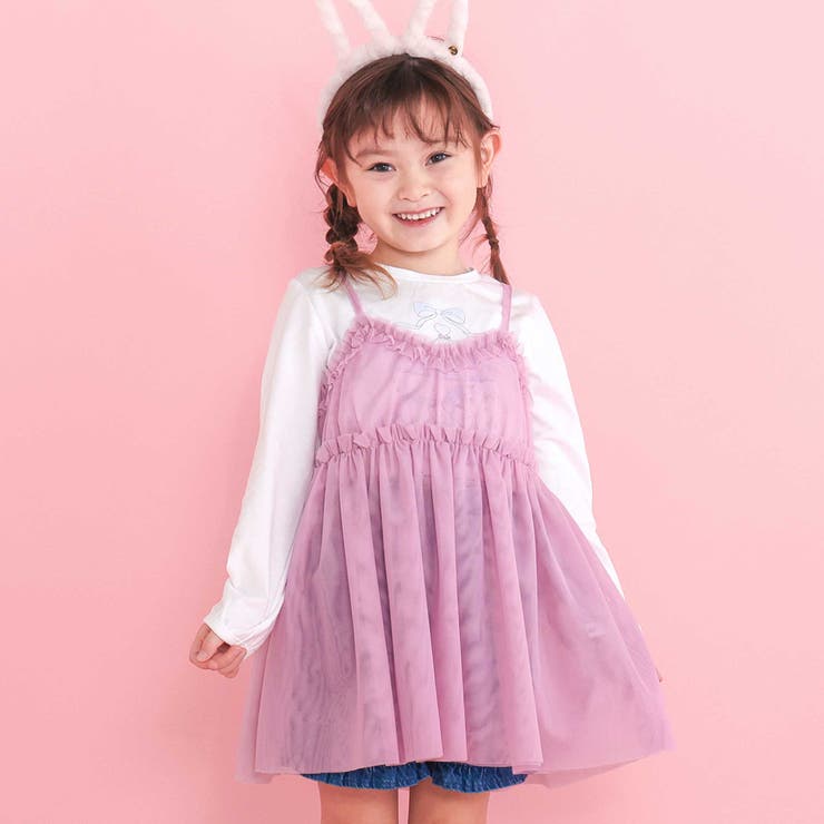 メリーゴーランドプリントTシャツ+チュールキャミワンピース(90~130cm) | SLAP SLIP | 詳細画像1 