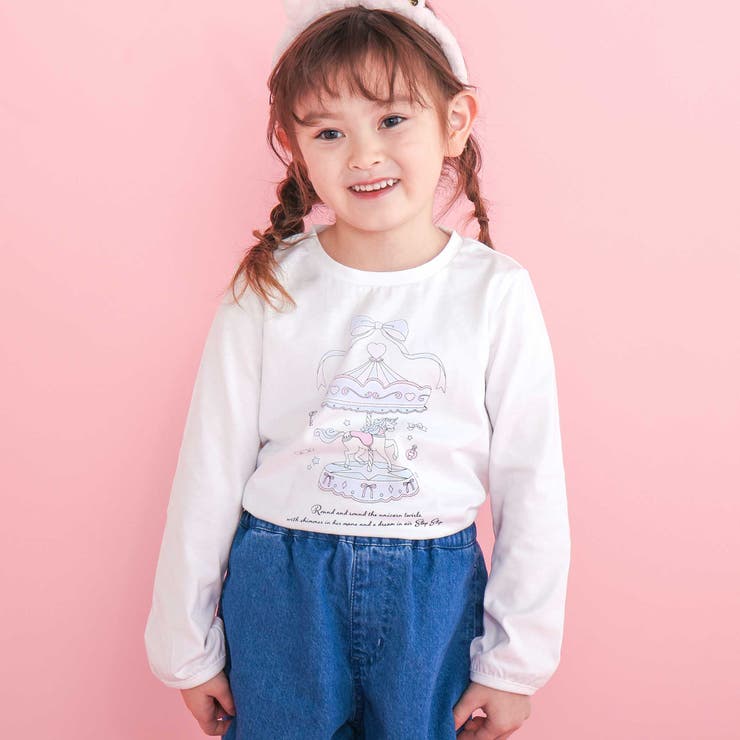 メリーゴーランドプリントTシャツ+チュールキャミワンピース(90~130cm) | SLAP SLIP | 詳細画像4 