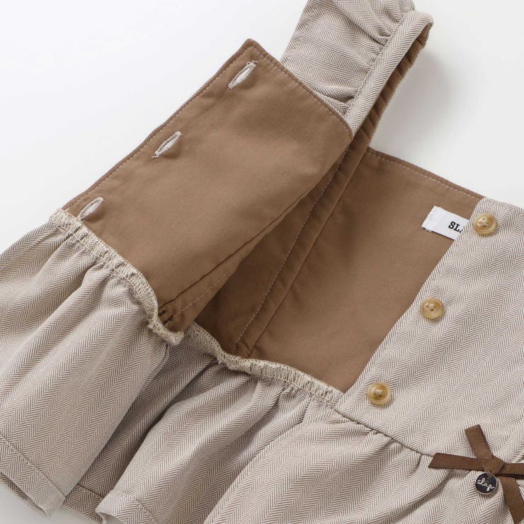 【お揃い】ヘリンボーンチェックフリルビスチェ+パンツセットアップ(80~130c… | SLAP SLIP | 詳細画像11 
